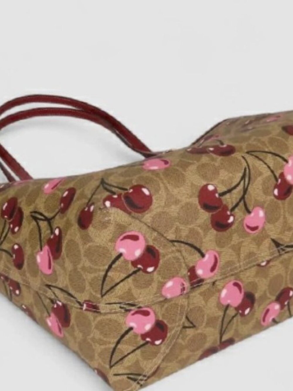 COACH Gallery Tote Bag in Signature Canvas with Cherry Print - Picture 6 of 8